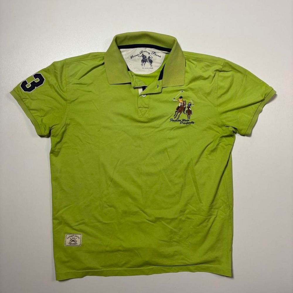 Horse Racing Sports Lime Green Polo Shirt